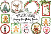 Preppy Christmas Frame PNG, a Seasonal Illustration by Designking (Thumbnail 1 of 4)