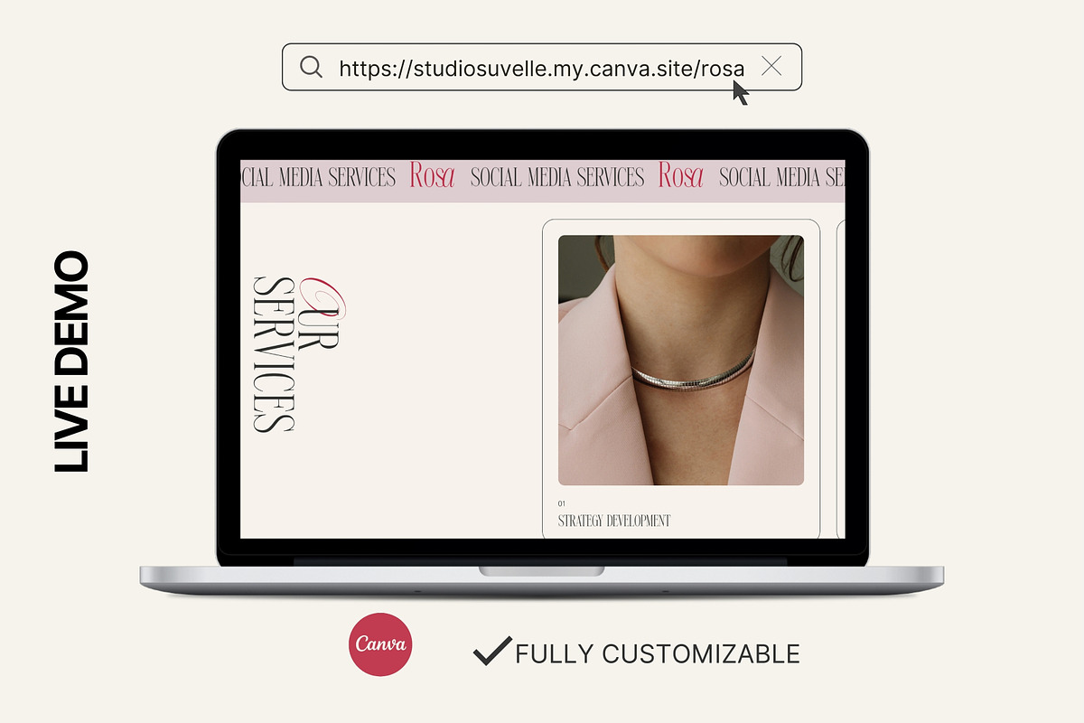 ROSA Canva Landing Page, a Landing Page Template by Studio Suvelle (Photo 2 of 8)