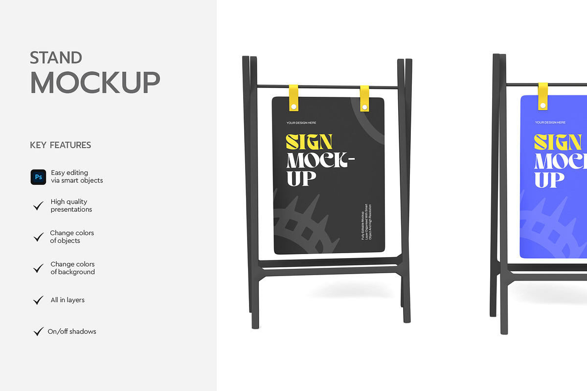 Two Stand Sign Mockup