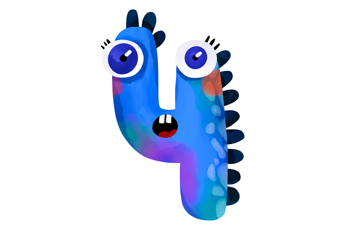 Cute Monster Numbers Clipart Set PNG, an Education Illustration by the_myro (Photo 5 of 12)