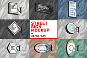 Street Sign Mockup (32 PSD Scenes), an Advertising Mockup by Traint (Thumbnail 1 of 50)