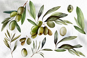 Watercolor Olives & Lemons, an Object Graphic by Knopazyzy (Thumbnail 2 of 6)