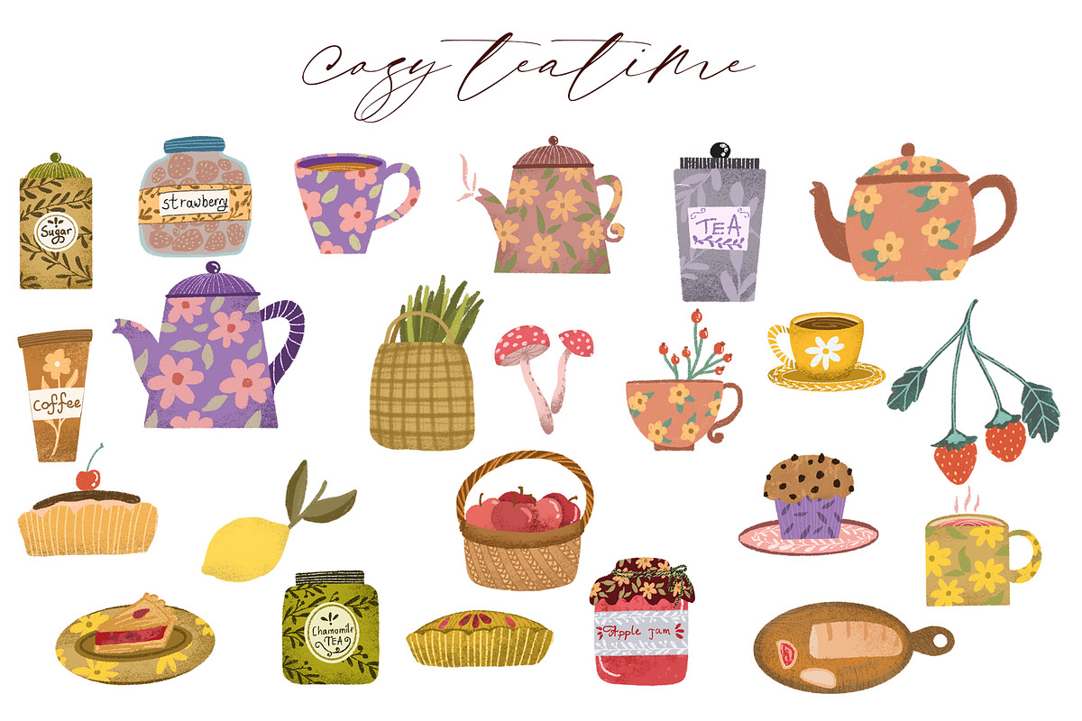 Summer hygge clipart &digital papers, a Seasonal Illustration by Yelloo Fish (Photo 5 of 10)
