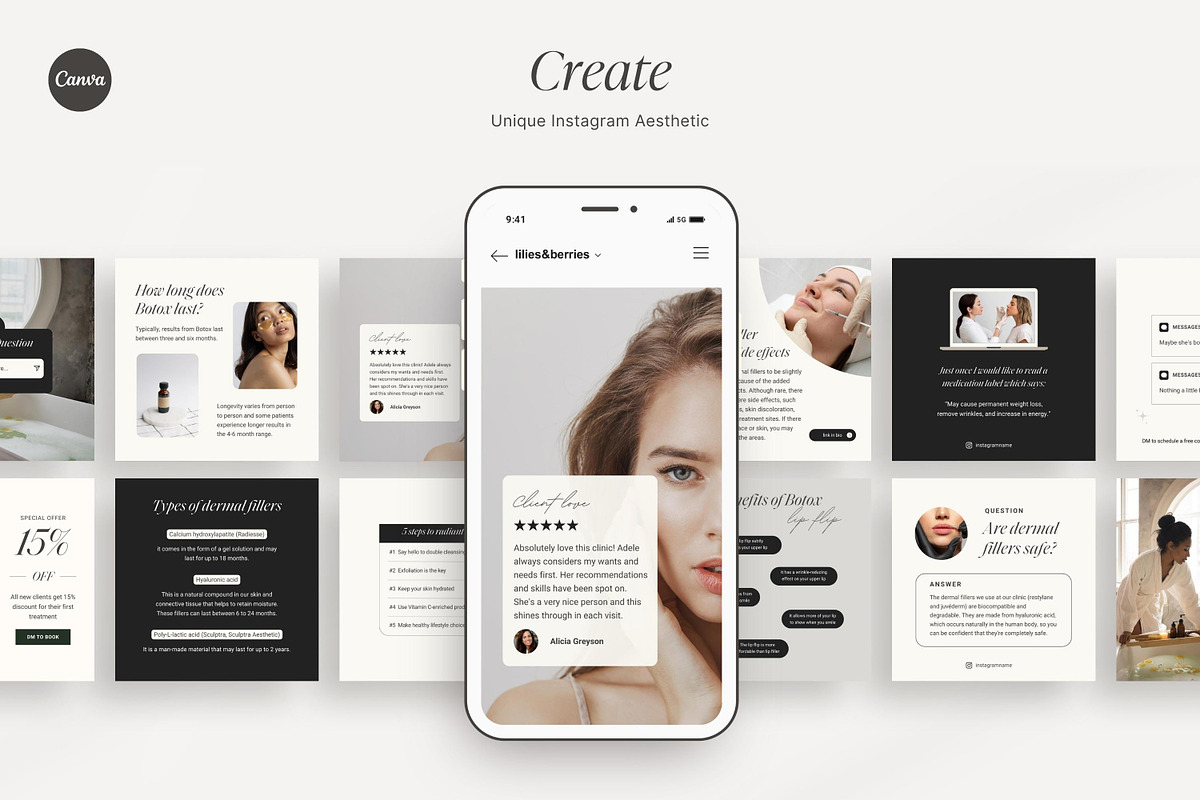 Nurse Injector Instagram templates, a Social Media Template by LiliesandBerries (Photo 12 of 22)
