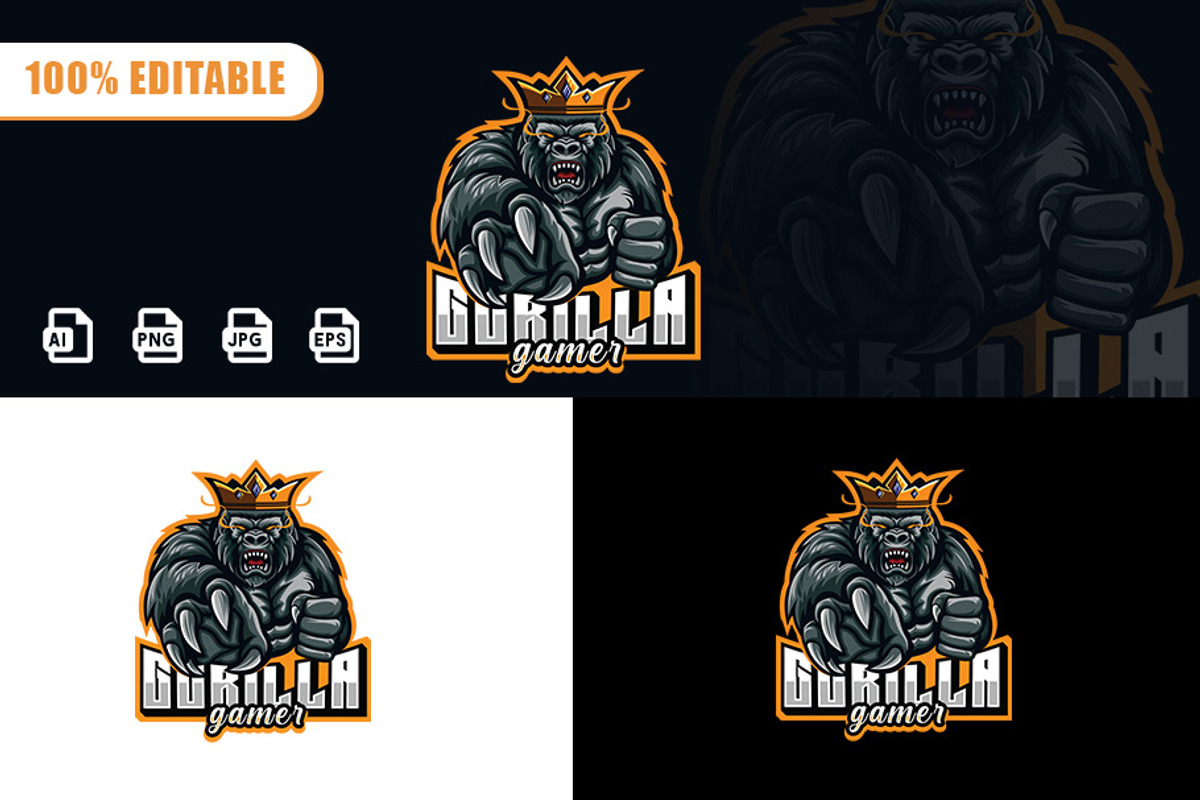 Gorilla Mascot Logo, a Templates & Theme by FarhanYousaf (Photo 2 of 3)