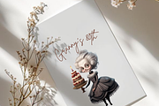 GOTHIC GRANDMAS WITH CAKES CLIPART, a Person Illustration by Daring Digies (Thumbnail 6 of 6)