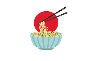Noodles in bowl, asian food with, a Food Illustration by Stock-Smart-Start