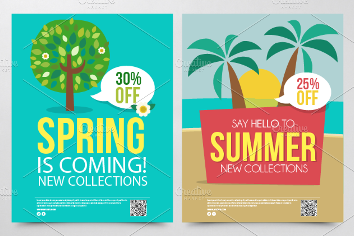 4 Seasons Posters (Mock-Up), a Flyer Template by himoki (Photo 2 of 5)