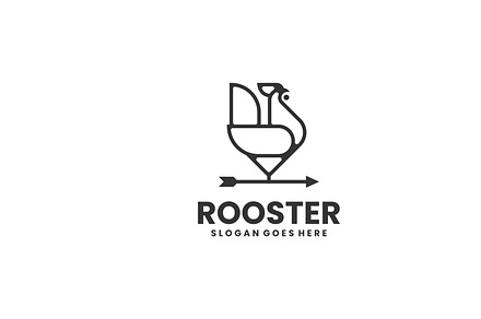 Logo Illustration Rooster Line Art