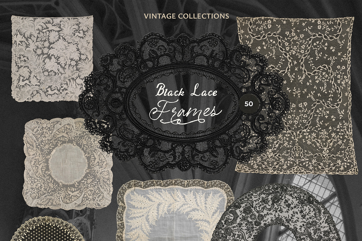 Vintage Black Lace Frames & Doilies, an Object Graphic by Lana Elanor (Photo 14 of 20)