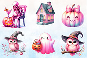 Watercolor Pink Halloween Clipart, a Seasonal Illustration by Rose Art (Thumbnail 2 of 6)