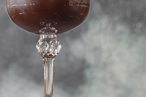 Classic Espresso Martini with thick crema foam and coffee bean g