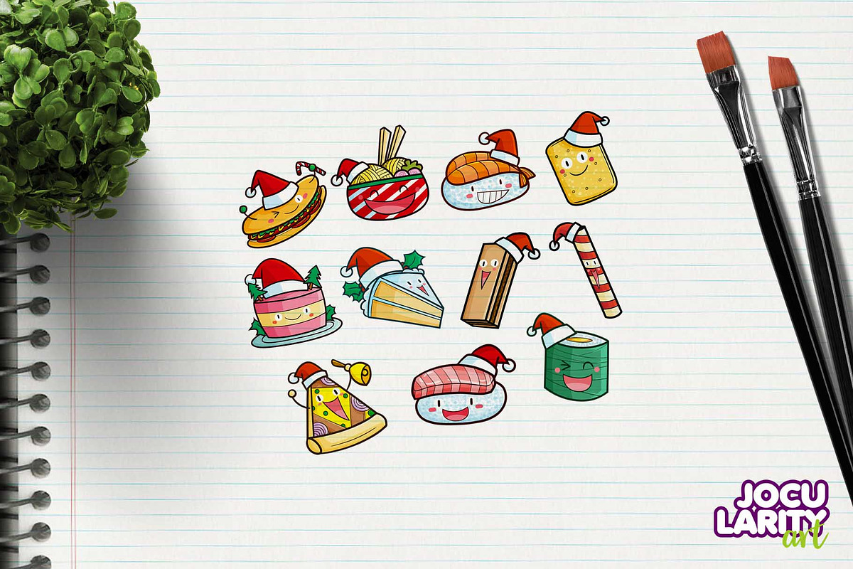 Cute Christmas Food Characters #2, a Food Illustration by Jocularity Art (Photo 2 of 3)