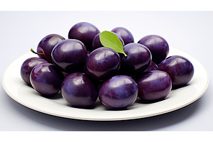 fresh purple plum isolated ai, a Beauty & Fashion Photo by pikepicture