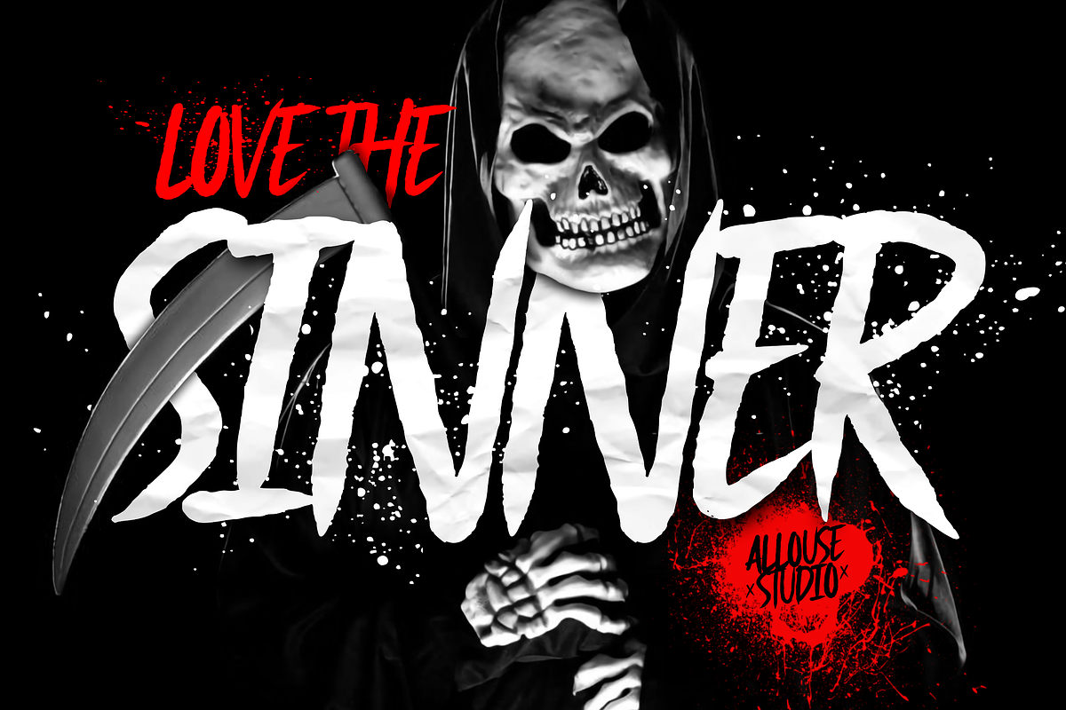 Blackmourn A Handbrush Horror Font, a Font by Allouse Studio (Photo 2 of 10)