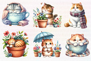 Watercolor Cat Clipart PNG, an Illustration by CreationArt (Thumbnail 4 of 5)