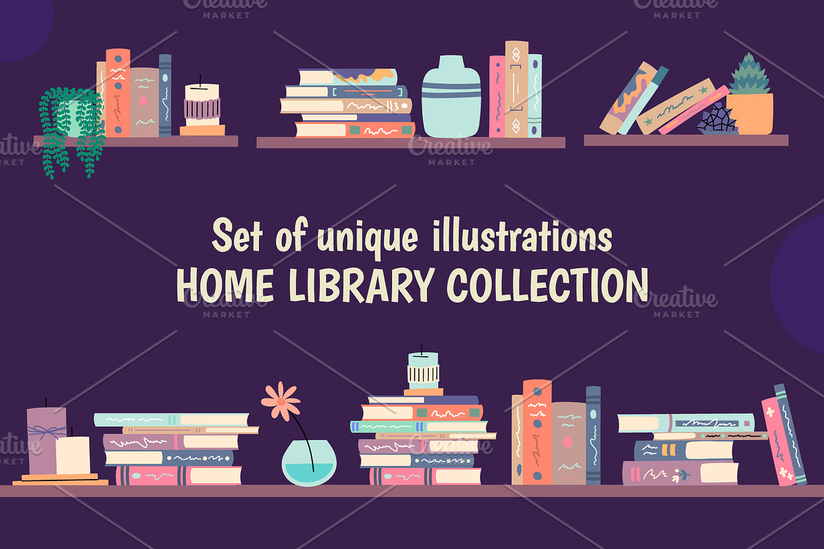 Book Shelves Illustration, a Graphic by 35lab (Photo 2 of 7)