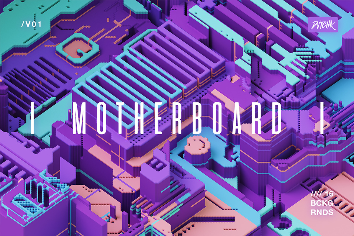 Motherboard | 3D Circuit Backgrounds, a Background Graphic by dvtchk (Photo 11 of 12)