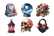 Love Gothic Valentine Clipart, an Illustration by Daily.Designs (Thumbnail 4 of 5)