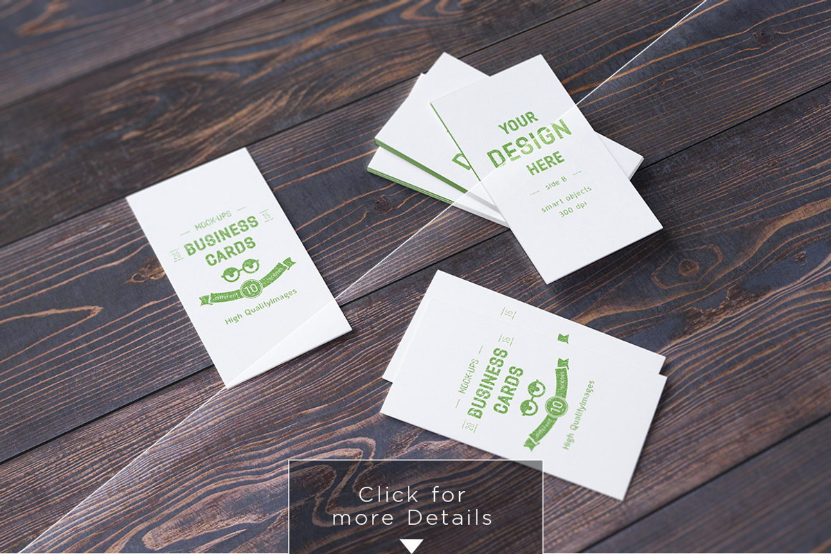 10 Realistic Business Card Mock-up's, a Print Template by ItemBridge