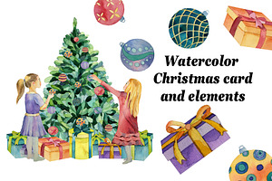 Watercolor Christmas card