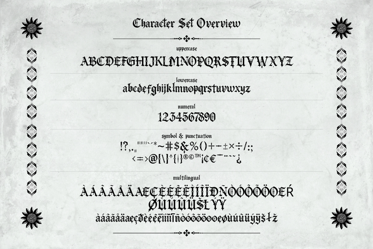Velgravia – Gothic Blackletter Font, a Blackletter Font by Creacy Studio (Photo 3 of 10)