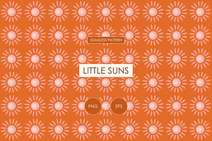 Hand Drawn Suns Seamless Pattern
