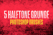 5 Halftone Grunge Brushes + Action, a Brush Add-On by P-G-H (Thumbnail 1 of 4)