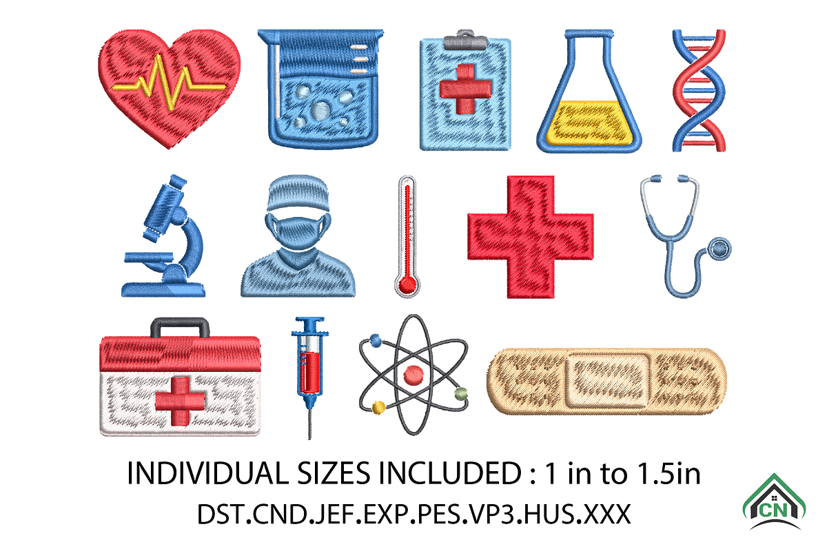 Medical Embroidery Design Bundle, an Illustration by Craft Nest (Photo 1 of 6)