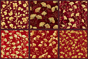 Red and Gold Ginkgo Digital Paper, a Pattern Graphic by designcity5 (Thumbnail 2 of 5)