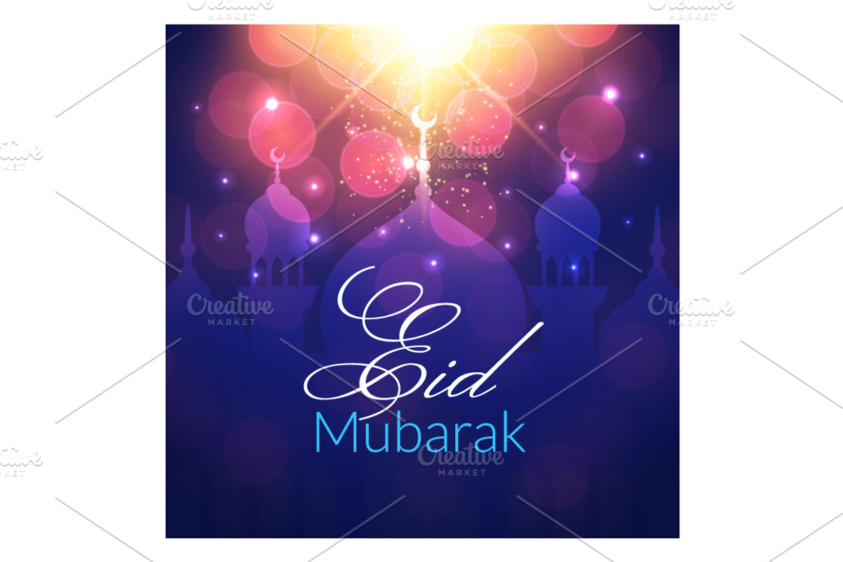 Eid Mubarak Vector Greeting Card, a Decorative Illustration by Lianella's Shop (Photo 2 of 2)