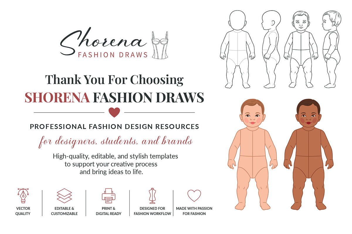 Baby Fashion Croquis Bundle, a Person Illustration by Shorena Fashion Draws (Photo 11 of 11)