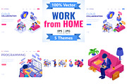 Home Office. Work from Home, an Education Illustration by TAlex (Thumbnail 1 of 6)