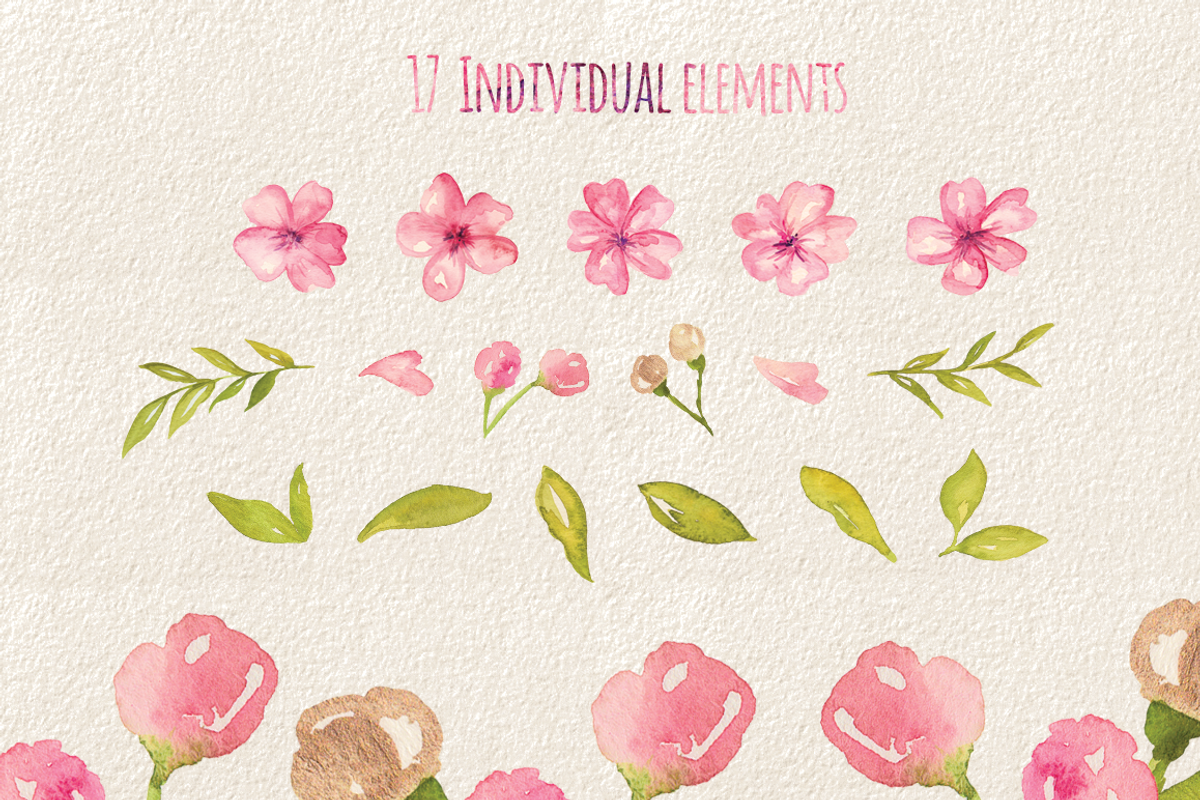 Cherry Blossom Watercolor Collection, an Illustration by By Kerri Ann (Photo 2 of 8)