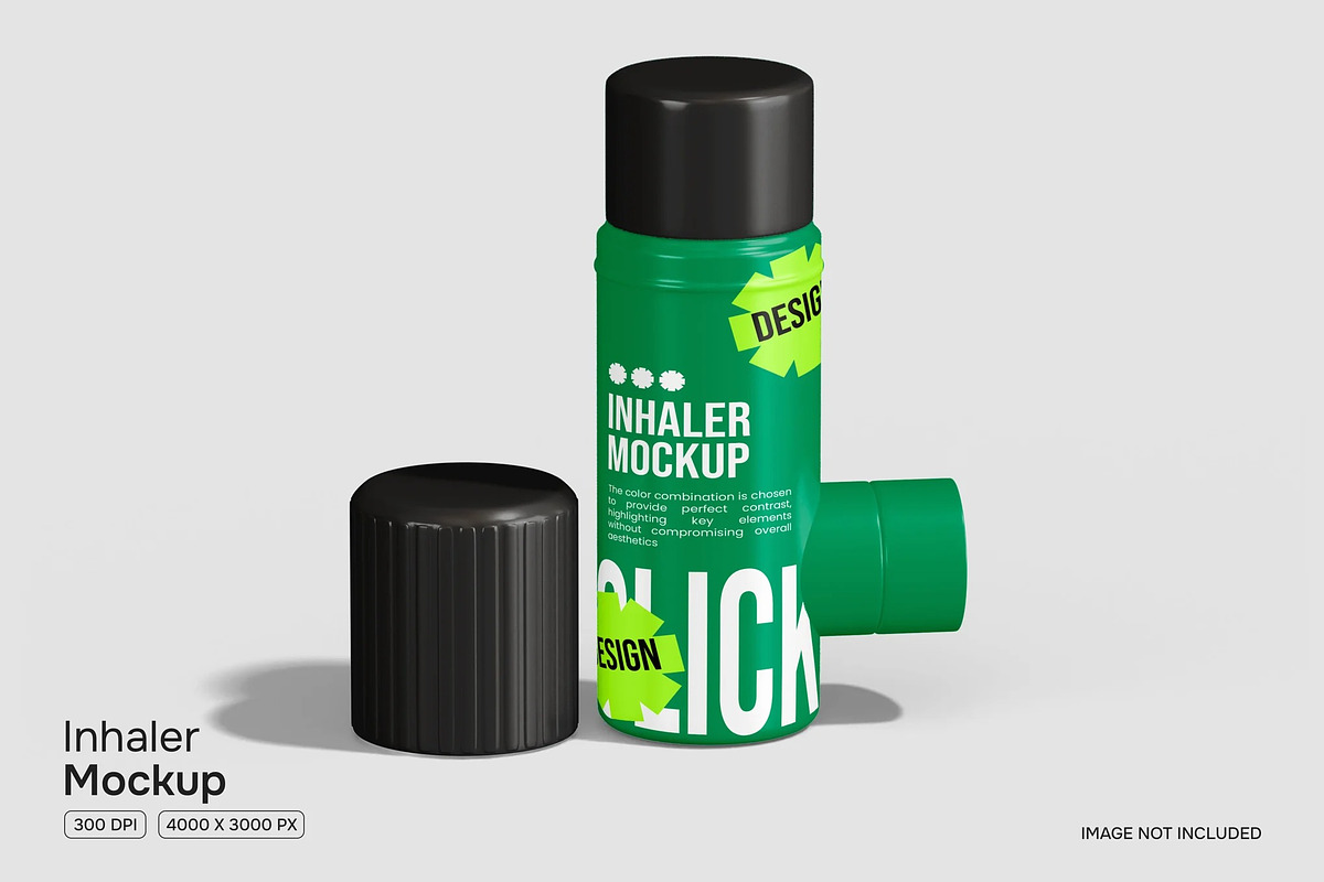 Inhaler Mockup, a Packaging Mockup by renderstockmarket (Photo 1 of 3)