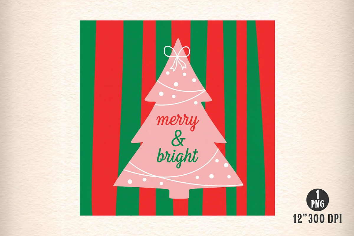 Christmas Wall Art Merry & Bright, an Illustration by Dream Creation (Photo 1 of 5)
