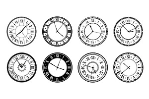 Clock faces with old watch dials, an Object Illustration by Vector Tradition