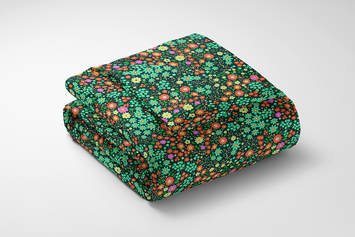 Green Ditsy Flowers, a Pattern Graphic by MalyskaStudio (Photo 8 of 9)