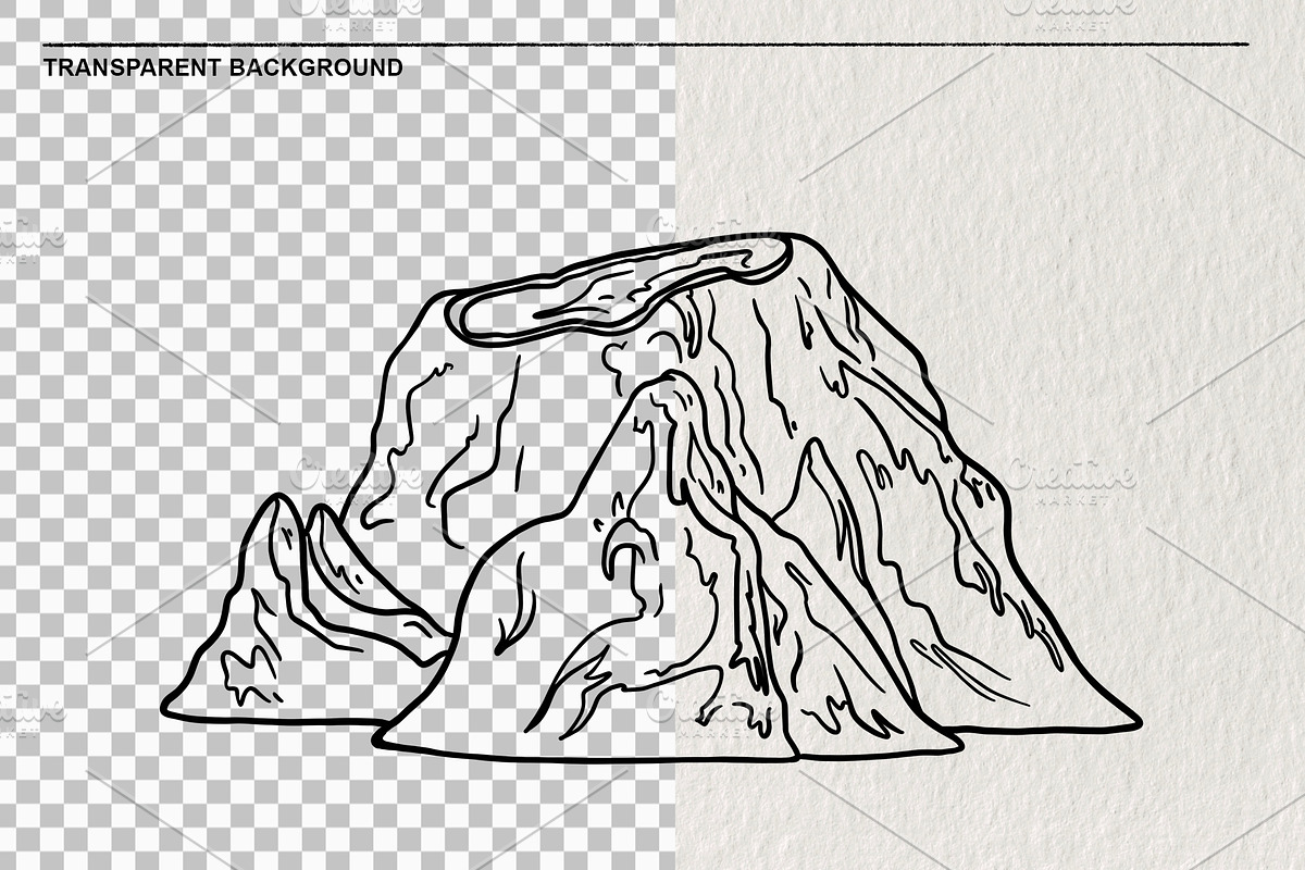 Volcanoes Erupting Set 13 PNG, an Object Illustration by LOKSKIH (Photo 2 of 4)
