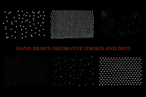 Hand drawn strokes, dots, points