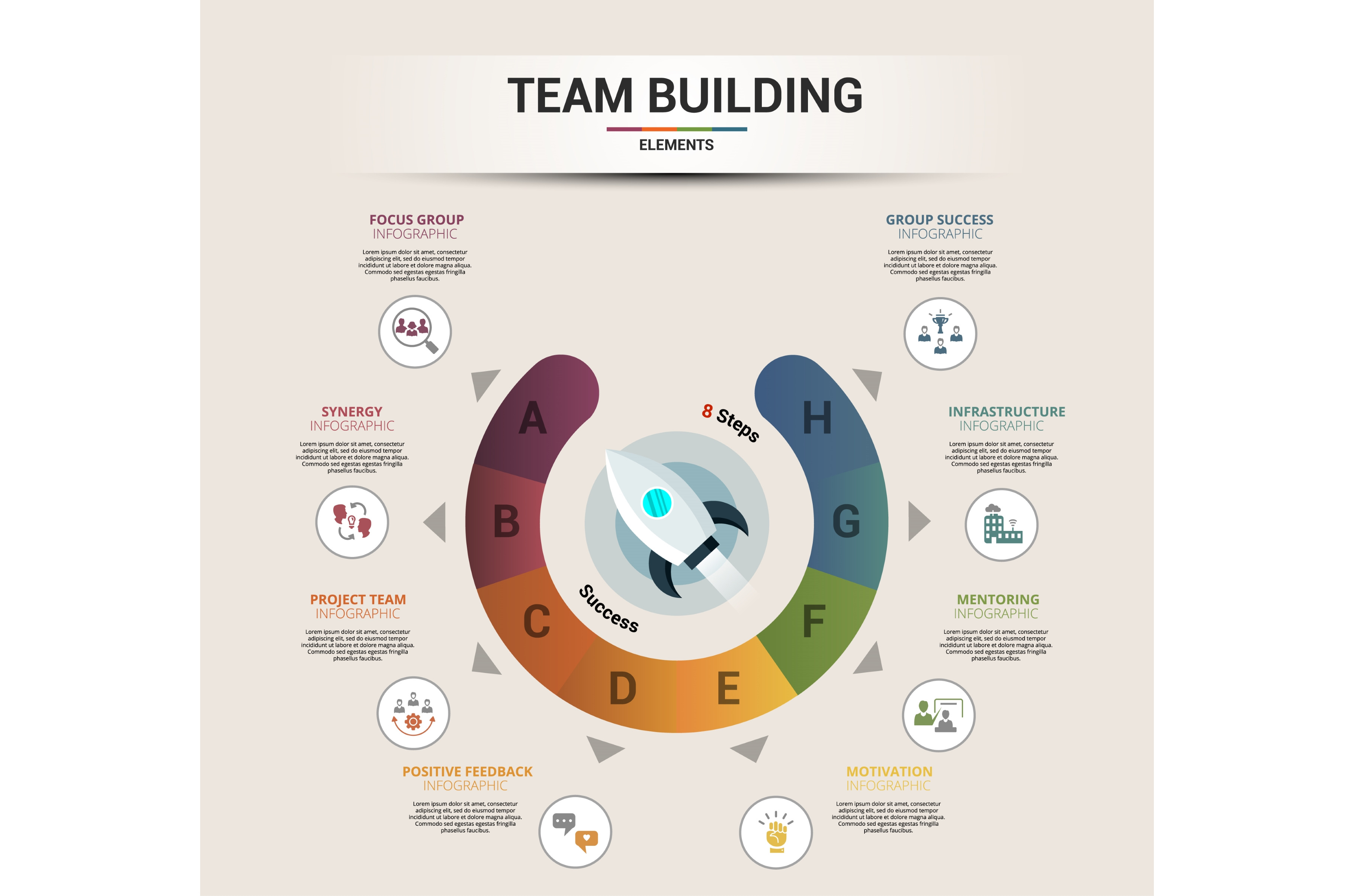 Infographic Team Building template, an Object Illustration by ...
