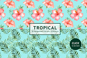 Tropical Leaves Watercolor Clipart, a Decorative Illustration by everysunsun (Thumbnail 6 of 6)