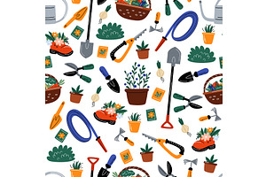 Garden tools seamless pattern, an Object Illustration by Vectorbuum
