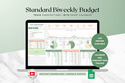 Standard Biweekly Budget - Green, a Templates & Theme by The Creative Plans co (Thumbnail 1 of 10)