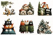 Whimsical Christmas Cats Clipart, an Illustration by OK Design (Thumbnail 4 of 5)
