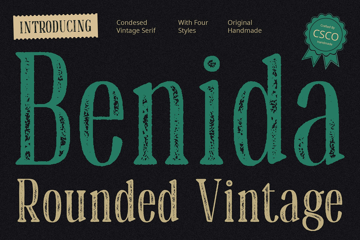 Benida Rounded Vintage, a Serif Font by Craft Supply Co. (Photo 1 of 8)