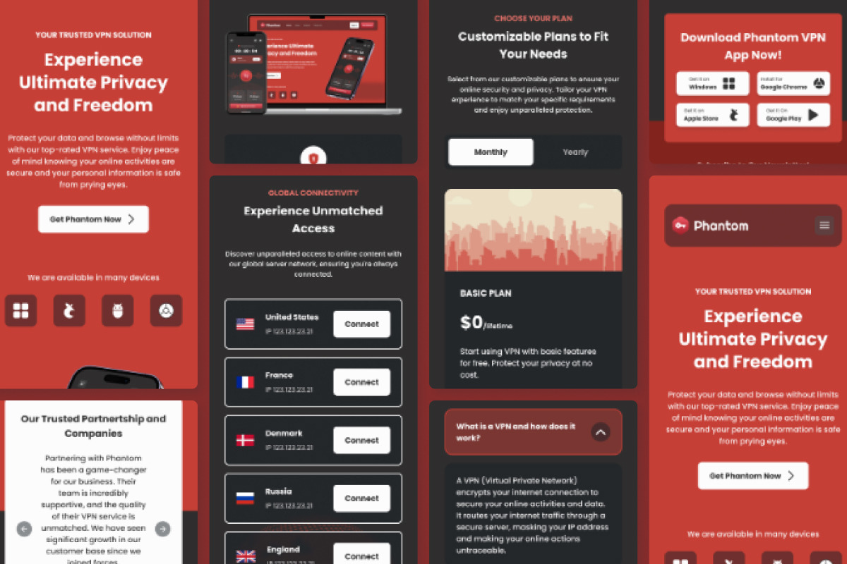 Phantom - VPN Proxy Landing Page V1, a Landing Page Template by twinstd (Photo 3 of 5)
