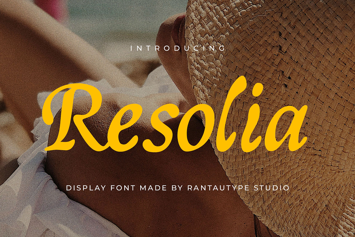 Resolia Classy Display Font, a Script Font by RantautypeStudio (Photo 1 of 13)