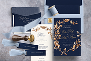 Royal Golden Wreath Wedding Suite, an Invitation Template by Aquarellina (Thumbnail 1 of 8)