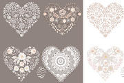 Heart lace/flower cliparts, an Illustration by burlapandlace (Thumbnail 4 of 4)